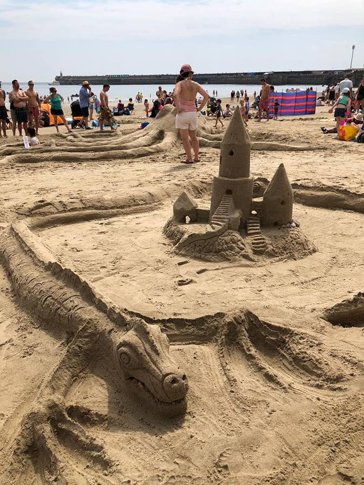 Sandcastle Competition Castle and Dragon