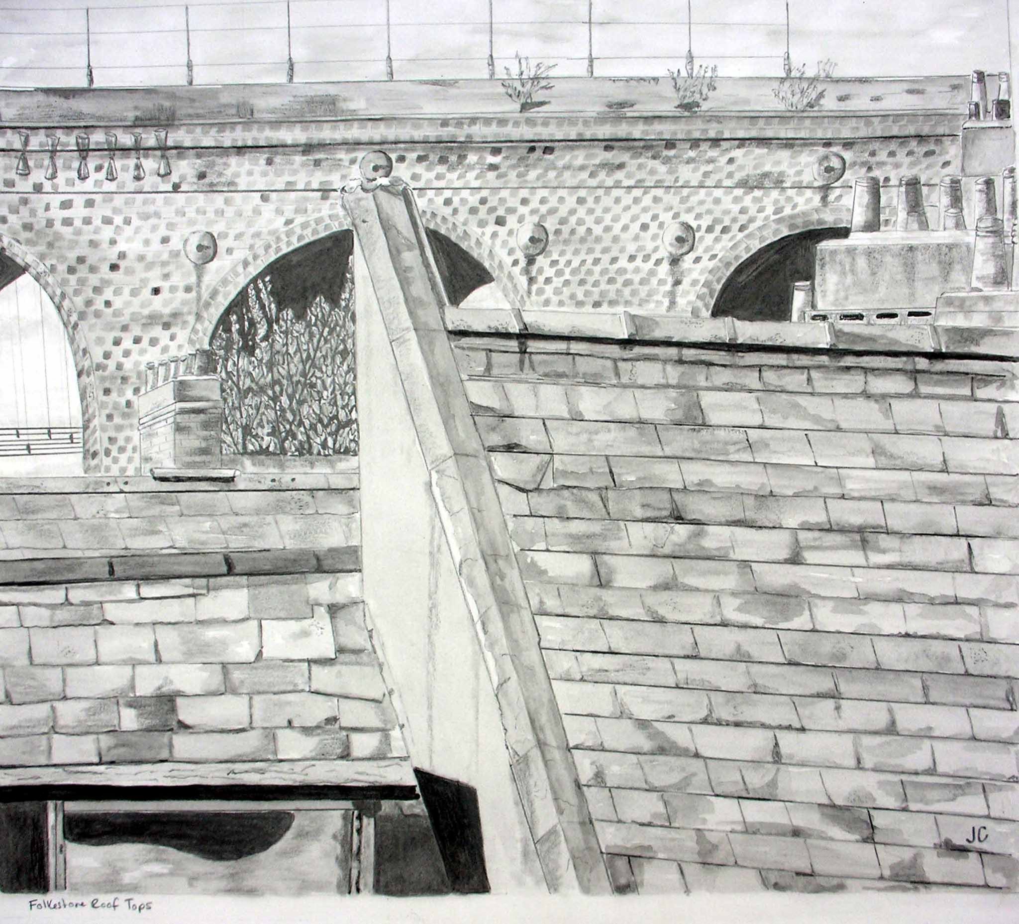 Pencil Sketch by Janice Carrera of Railway Viaduct