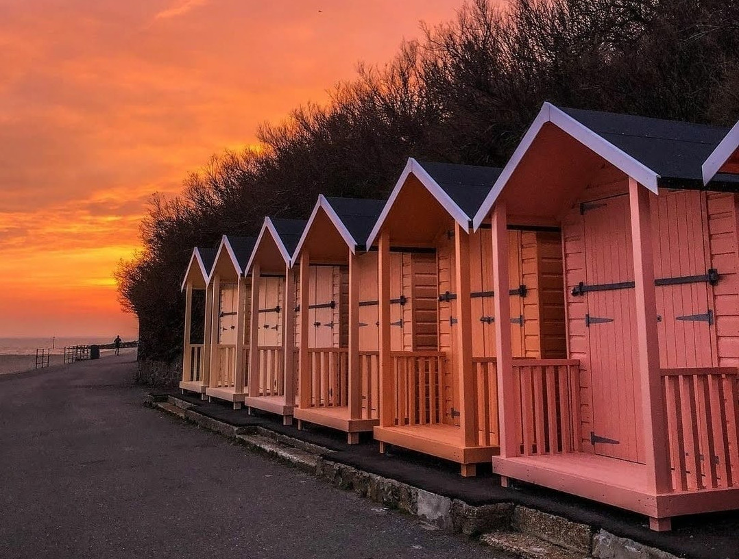 Beach Huts at Sunset