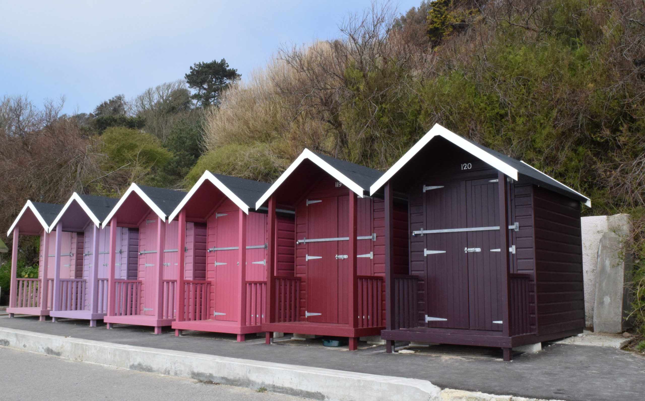 Red Purple Beach Huts