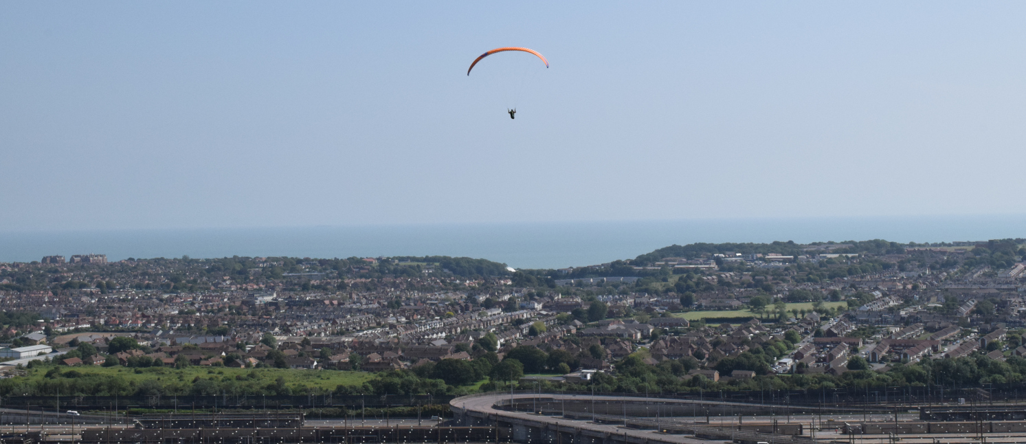 Paragliding over Folkestone