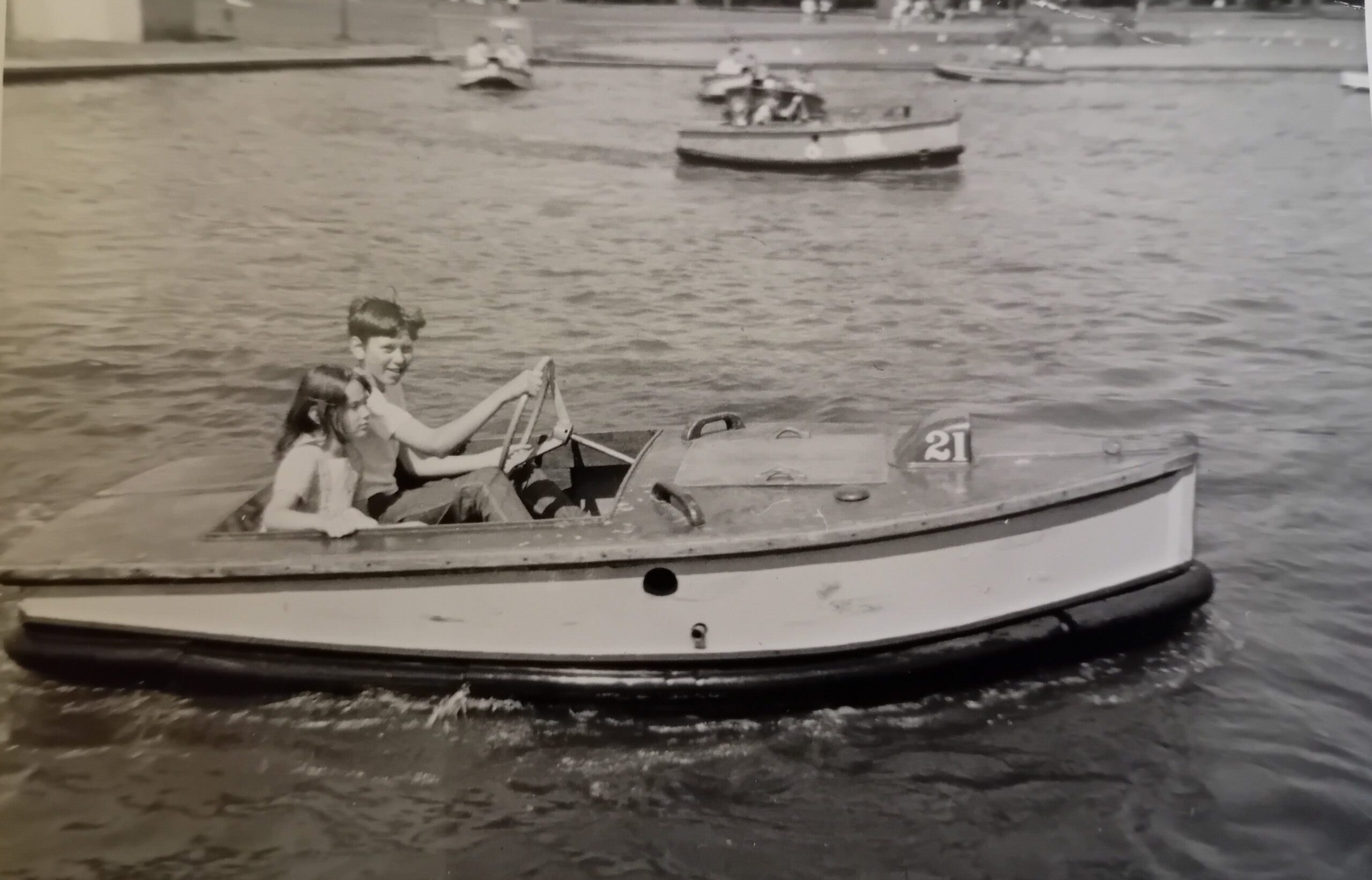 Children in the boating park