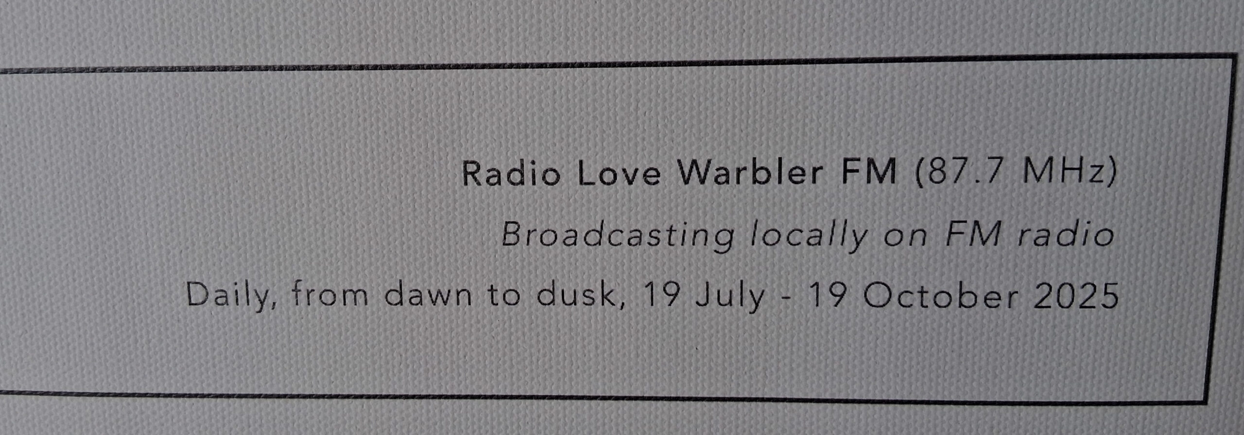 Radio Love Warbler