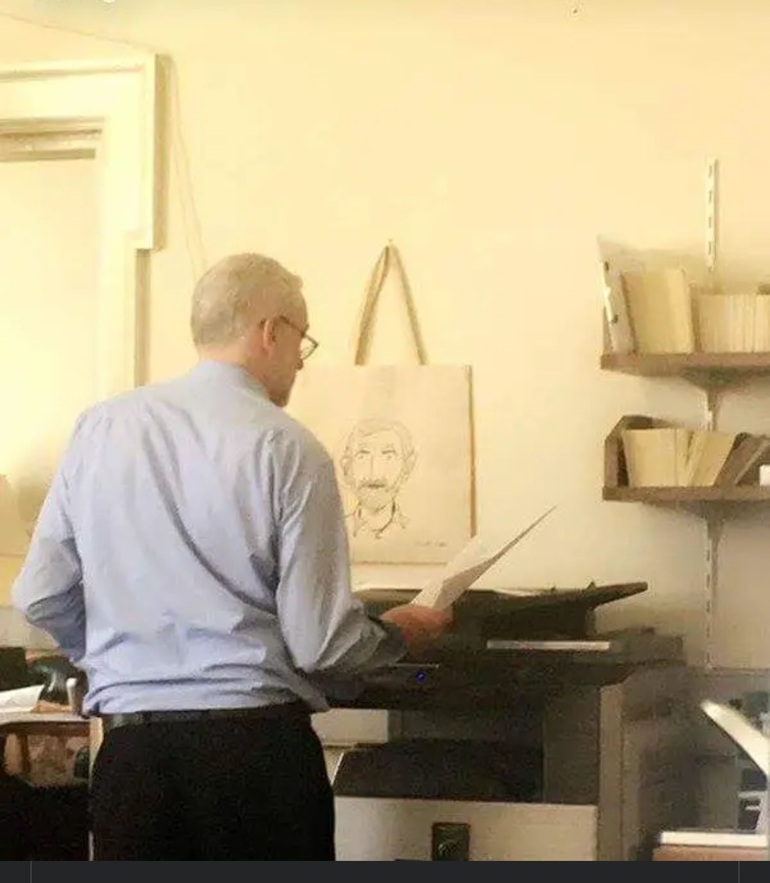 The Real Jeremy Corbyn at the photocopier Fat Hen And Flo